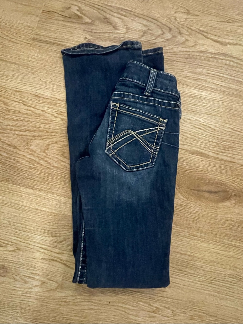 Ariat Women's Dark Blue Boot Cut Jeans with Contrast Stitching
